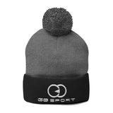 Cozy Pom-Pom Knit Cap with Embroidery - Perfect Winter Hat for Men and Women