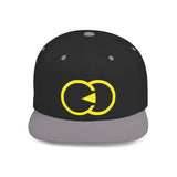 Vibrant Yellow Embroidered Flat Bill Snapback Hat - Stylish Urban Accessory