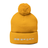 Cozy Pom-Pom Knit Cap with Embroidery for Winter Style