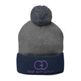 Cozy Pom-Pom Knit Cap with Embroidery for Winter Style