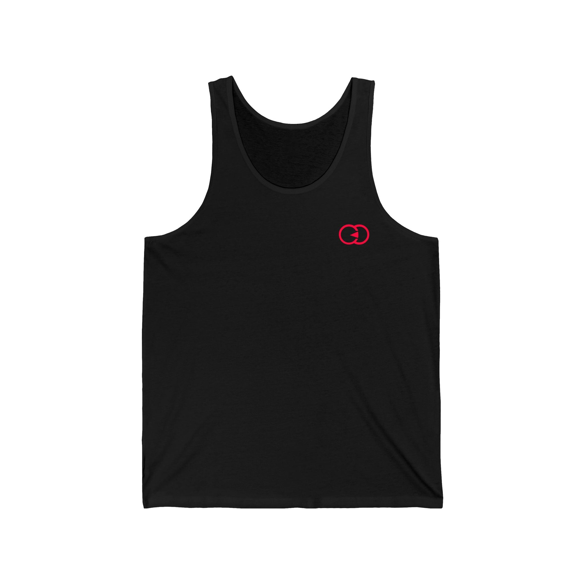 Minimalist Unisex Jersey Tank with Red Graphic | Casual Summer Wear