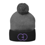 Cozy Pom-Pom Knit Cap with Custom Embroidery