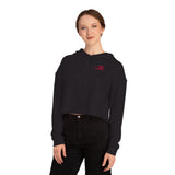 Chic Women’s Cropped Hooded Sweatshirt - Casual Sporty Style
