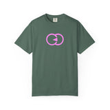 Unisex Garment-Dyed T-Shirt with Playful Pink Design