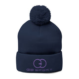 Cozy Pom-Pom Knit Cap with Embroidery for Winter Style