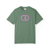Unisex Garment-Dyed T-Shirt with Playful Pink Design