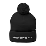 Cozy Pom-Pom Knit Cap with Embroidery for Winter Style