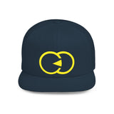 Vibrant Yellow Embroidered Flat Bill Snapback Hat - Stylish Urban Accessory