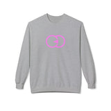 Modern Minimalist Unisex Fleece Crewneck Sweatshirt with Interlocking Design