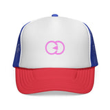 Stylish Pink Logo Trucker Cap - Perfect for Outdoor Adventures and Casual Days