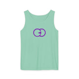 Casual Unisex Tank Top with Purple Design