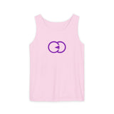 Casual Unisex Tank Top with Purple Design