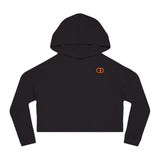 Trendy Women's Cropped Hooded Sweatshirt - Casual Comfort with Stylish Orange Logo