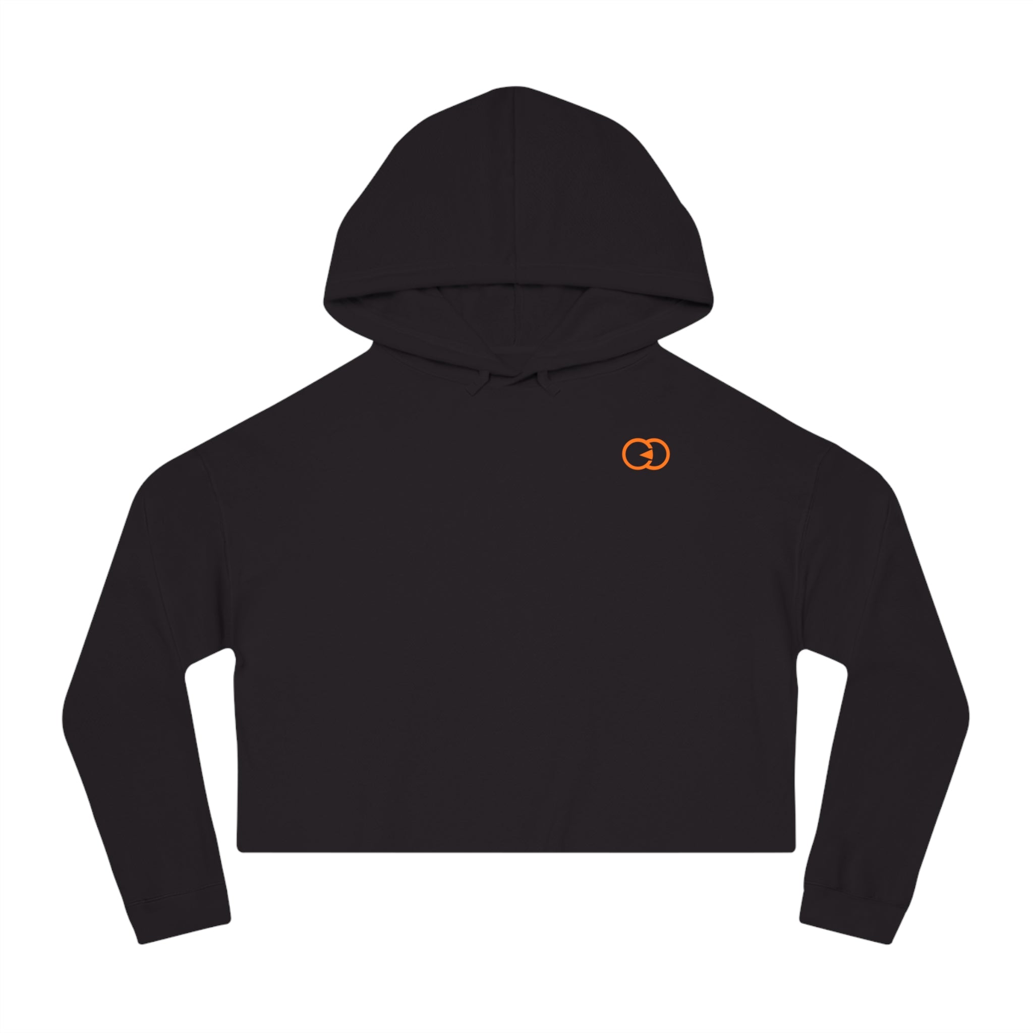 Trendy Women's Cropped Hooded Sweatshirt - Casual Comfort with Stylish Orange Logo