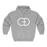 Minimalist Full Zip Hoodie - Unisex Heavy Blend™ Sweatshirt with Interlocking Design