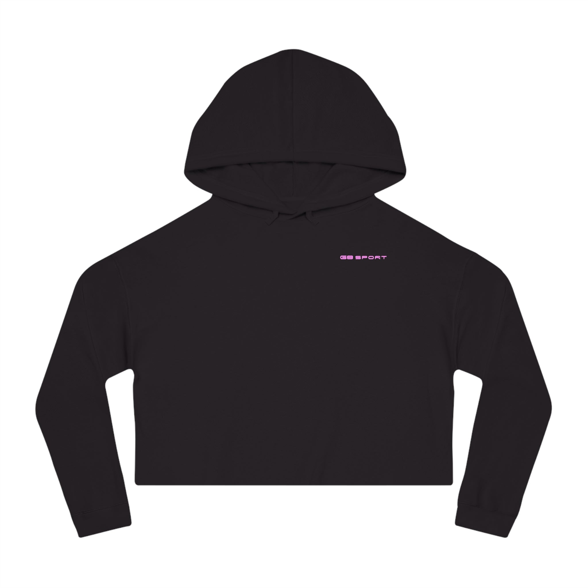 Cozy Women's Cropped Hooded Sweatshirt - Sporty Chic Style