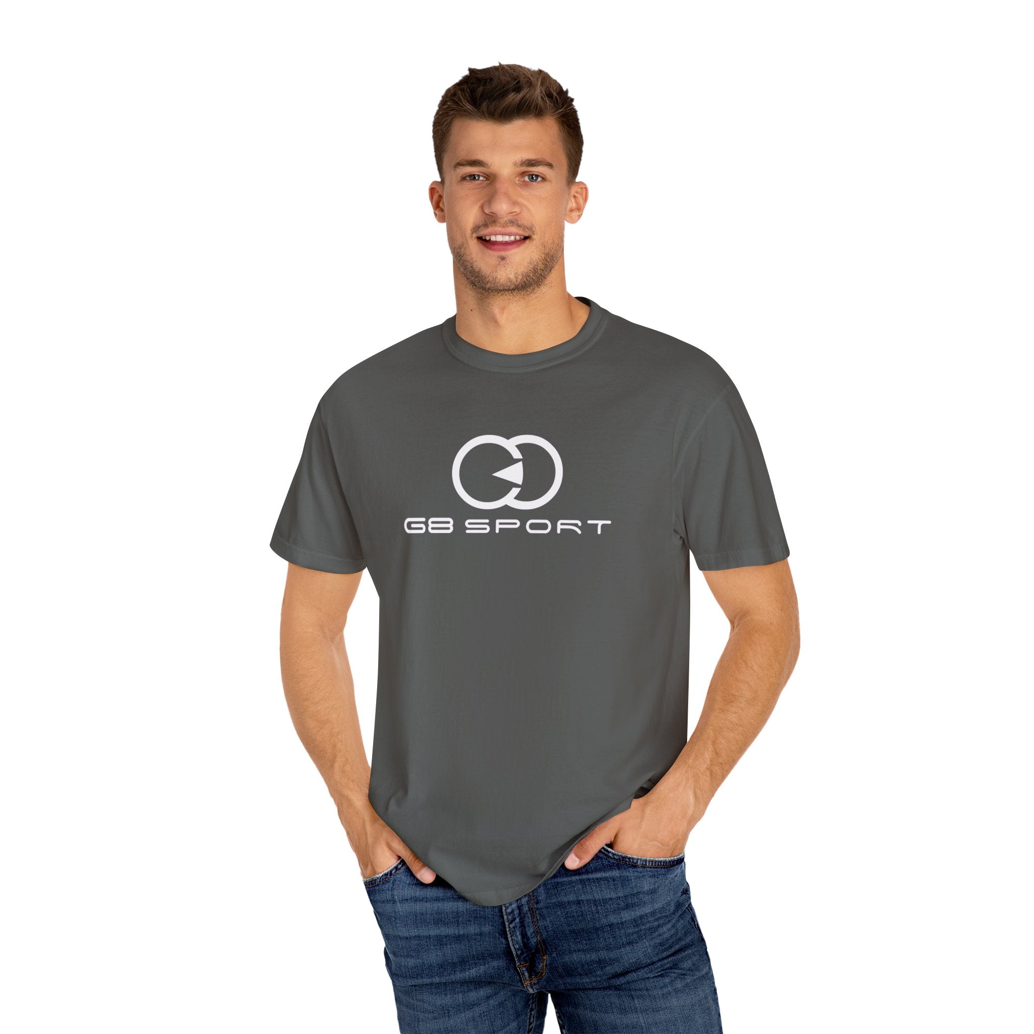 Unisex Garment-Dyed T-Shirt - Sporty G8 Design for Active Lifestyles