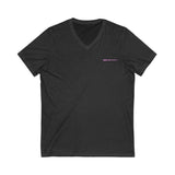 Casual Pink Sport V-Neck Tee - Unisex Jersey Short Sleeve Top for Everyday Wear
