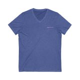 Casual Pink Sport V-Neck Tee - Unisex Jersey Short Sleeve Top for Everyday Wear