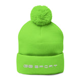 Cozy Pom-Pom Knit Cap with Embroidery for Winter Style