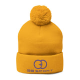 Cozy Pom-Pom Knit Cap with Embroidery for Winter Style