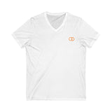 Minimalist Orange Link V-Neck Tee for Casual Wear