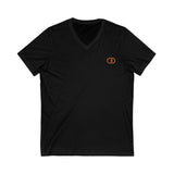 Minimalist Orange Link V-Neck Tee for Casual Wear
