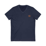 Minimalist Orange Link V-Neck Tee for Casual Wear