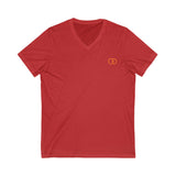 Minimalist Orange Link V-Neck Tee for Casual Wear