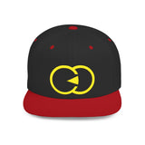Vibrant Yellow Embroidered Flat Bill Snapback Hat - Stylish Urban Accessory