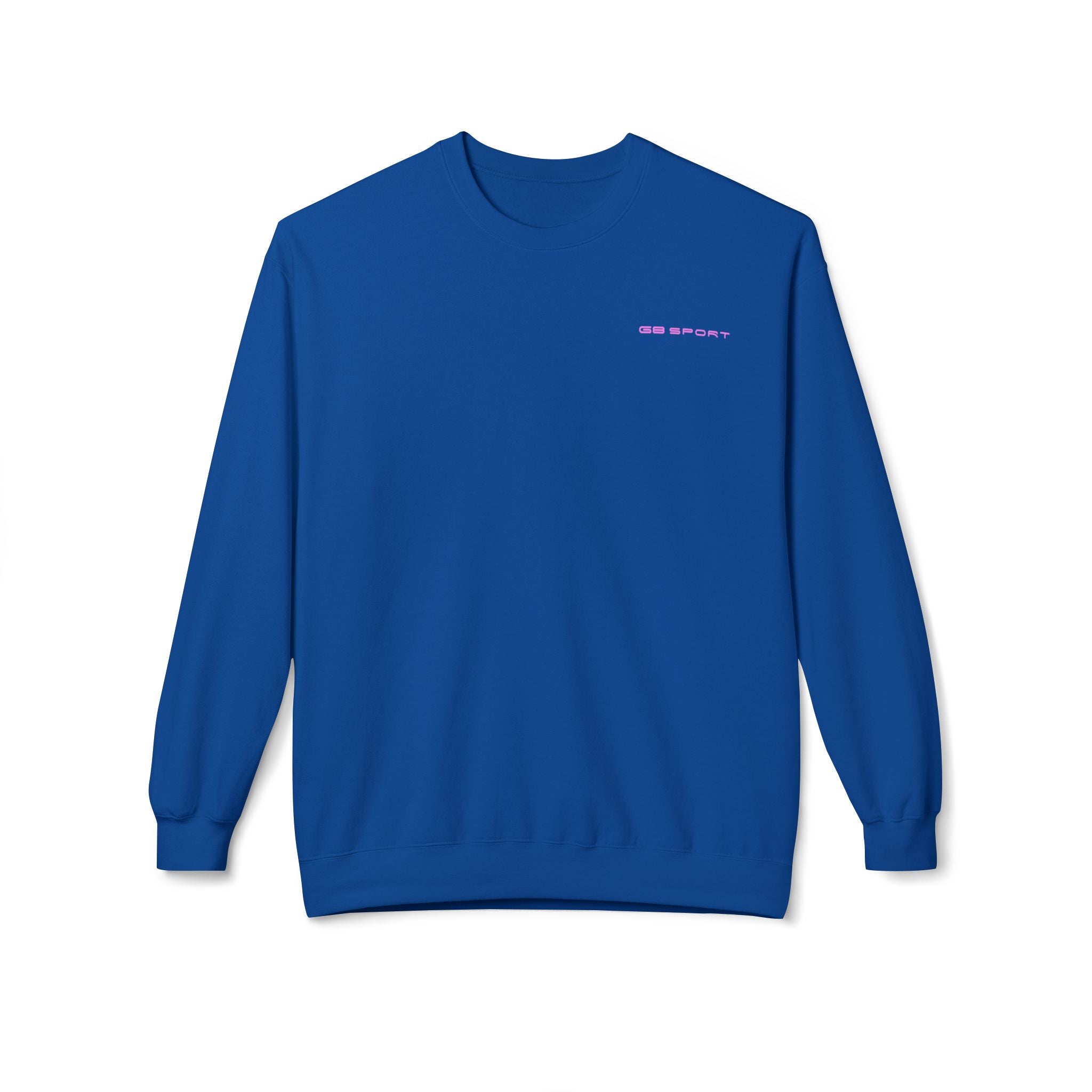 Minimalist White Unisex Fleece Crewneck Sweatshirt with Embroidery