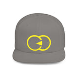 Vibrant Yellow Embroidered Flat Bill Snapback Hat - Stylish Urban Accessory