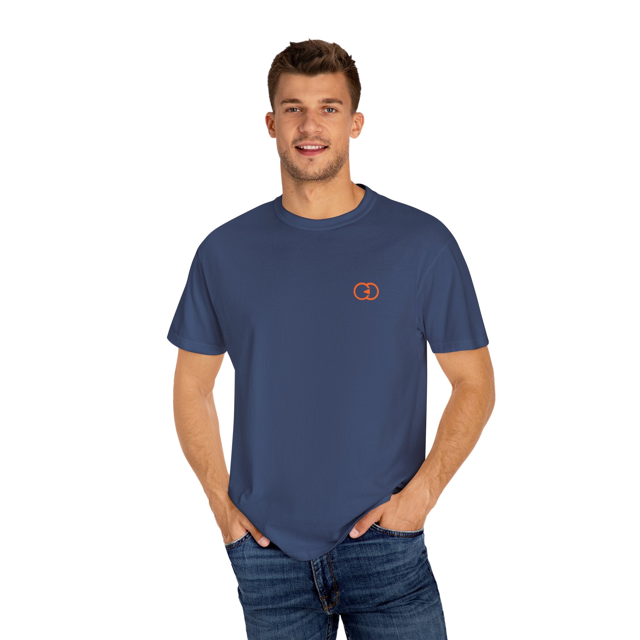 Unisex Garment-Dyed T-Shirt - Casual Comfort with Playful Link Design