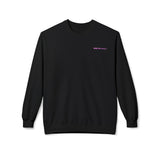 Minimalist White Unisex Fleece Crewneck Sweatshirt with Embroidery