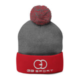 Cozy Pom-Pom Knit Cap with Embroidery - Perfect Winter Hat for Men and Women