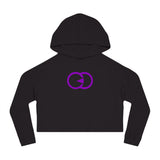 Stylish Women’s Cropped Hooded Sweatshirt - Trendy Purple Logo