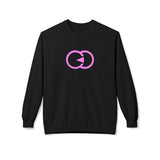 Modern Minimalist Unisex Fleece Crewneck Sweatshirt with Interlocking Design
