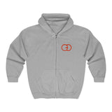 Unisex Heavy Blend Full Zip Hooded Sweatshirt with Dynamic Design – Perfect for Everyday Comfort and Style