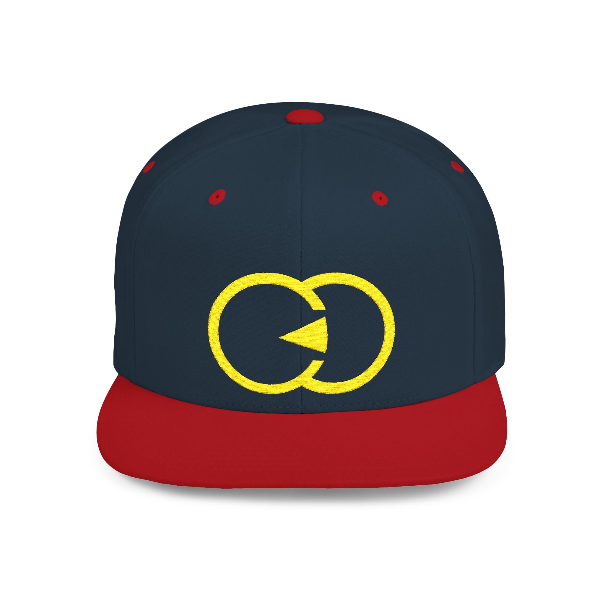 Vibrant Yellow Embroidered Flat Bill Snapback Hat - Stylish Urban Accessory