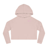 Cozy Women's Cropped Hooded Sweatshirt - Sporty Chic Style