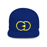 Vibrant Yellow Embroidered Flat Bill Snapback Hat - Stylish Urban Accessory