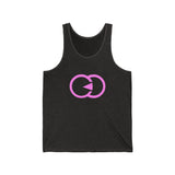 Fun Unisex Jersey Tank with Playful Pink Design - Casual Summer Essential