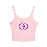 Chic Women's Spaghetti Strap Tank Top with Stylish Double Circle Design