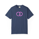 Unisex Garment-Dyed T-Shirt with Playful Pink Design