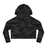 Cozy Women's Cropped Hooded Sweatshirt - Sporty Chic Style
