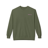 Minimalist White Unisex Fleece Crewneck Sweatshirt with Embroidery