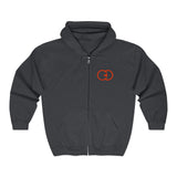 Unisex Heavy Blend Full Zip Hooded Sweatshirt with Dynamic Design – Perfect for Everyday Comfort and Style