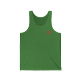 Minimalist Unisex Jersey Tank with Red Graphic | Casual Summer Wear
