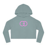 Women's Cropped Hoodie with Pink Loop Design - Stylish Casual Wear