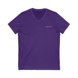 Casual Pink Sport V-Neck Tee - Unisex Jersey Short Sleeve Top for Everyday Wear